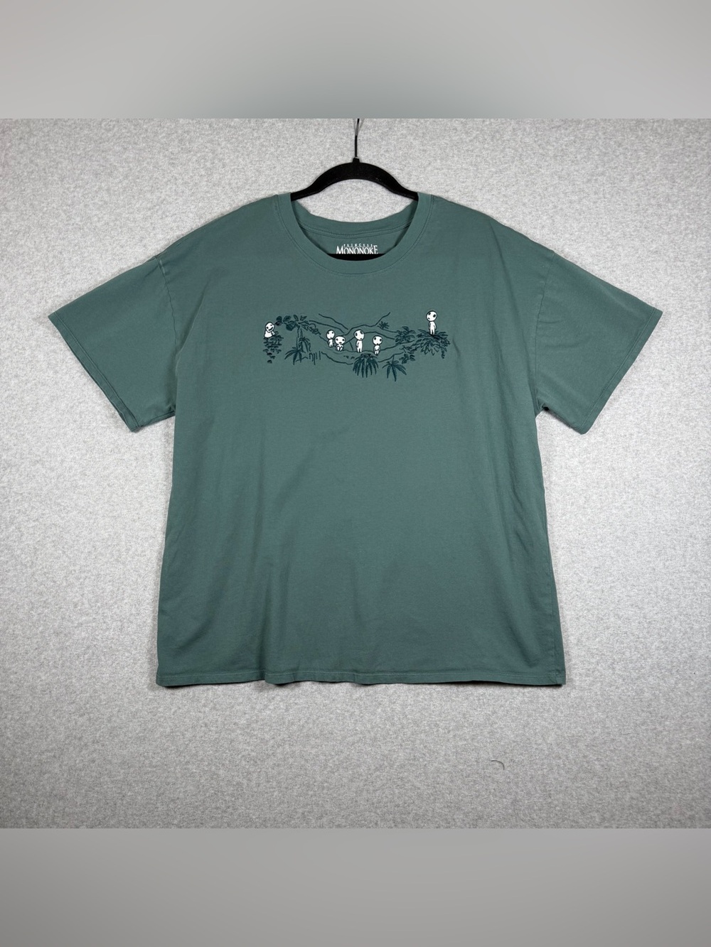 Princess Mononoke Kodama Embroidered Green Glow in the Dark Graphic T-Shirt 2X